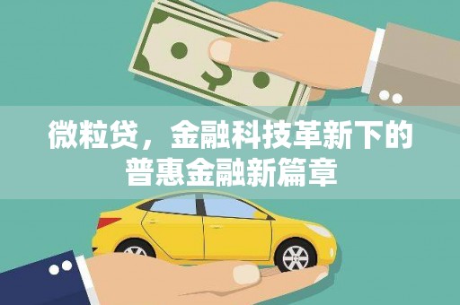 碑林微粒贷，金融科技革新下的普惠金融新篇章