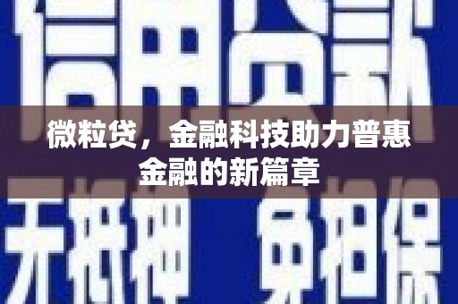 碑林微粒贷，金融科技助力普惠金融的新篇章