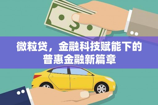碑林微粒贷，金融科技赋能下的普惠金融新篇章