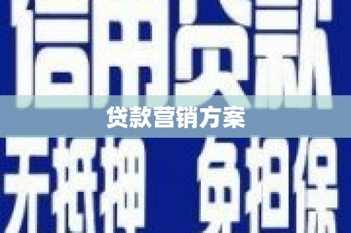 碑林贷款营销方案