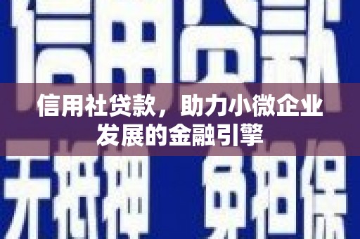 碑林信用社贷款，助力小微企业发展的金融引擎