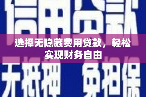 碑林选择无隐藏费用贷款，轻松实现财务自由