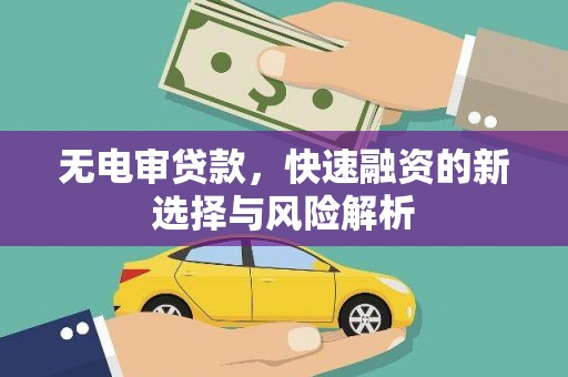 碑林无电审贷款，快速融资的新选择与风险解析