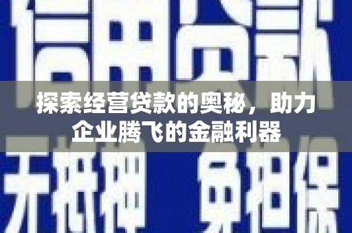 碑林探索经营贷款的奥秘，助力企业腾飞的金融利器