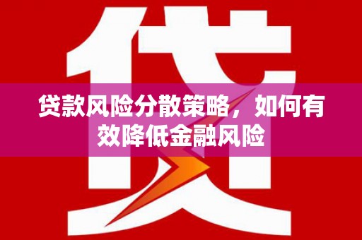 碑林贷款风险分散策略，如何有效降低金融风险
