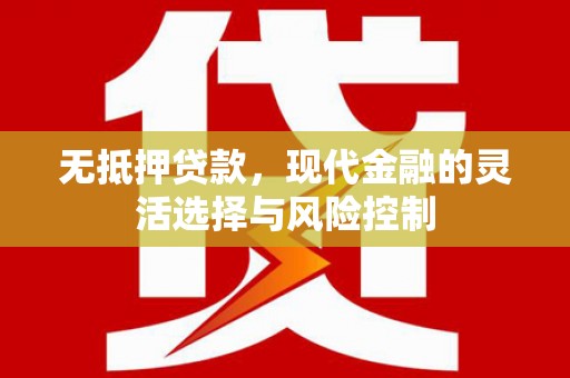 碑林无抵押贷款，现代金融的灵活选择与风险控制