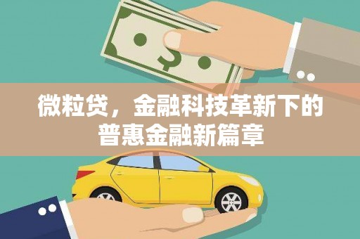 碑林微粒贷，金融科技革新下的普惠金融新篇章