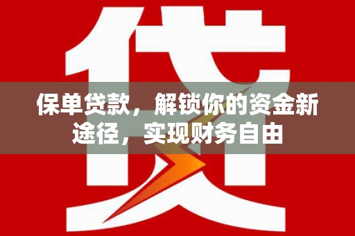 碑林保单贷款，解锁你的资金新途径，实现财务自由