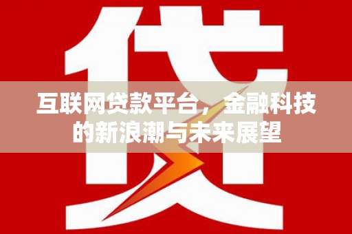 碑林互联网贷款平台，金融科技的新浪潮与未来展望