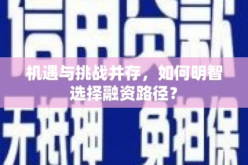 碑林机遇与挑战并存，如何明智选择融资路径？